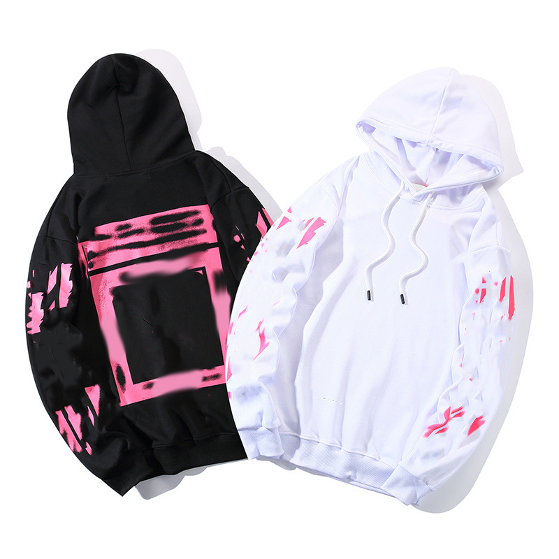 

2021 Designers Hoodies off Men Women Fashion Streetwears Man Pullover Winter Sweatshirts Loose Hooded Offs Clothing high quality Street Prin, Black