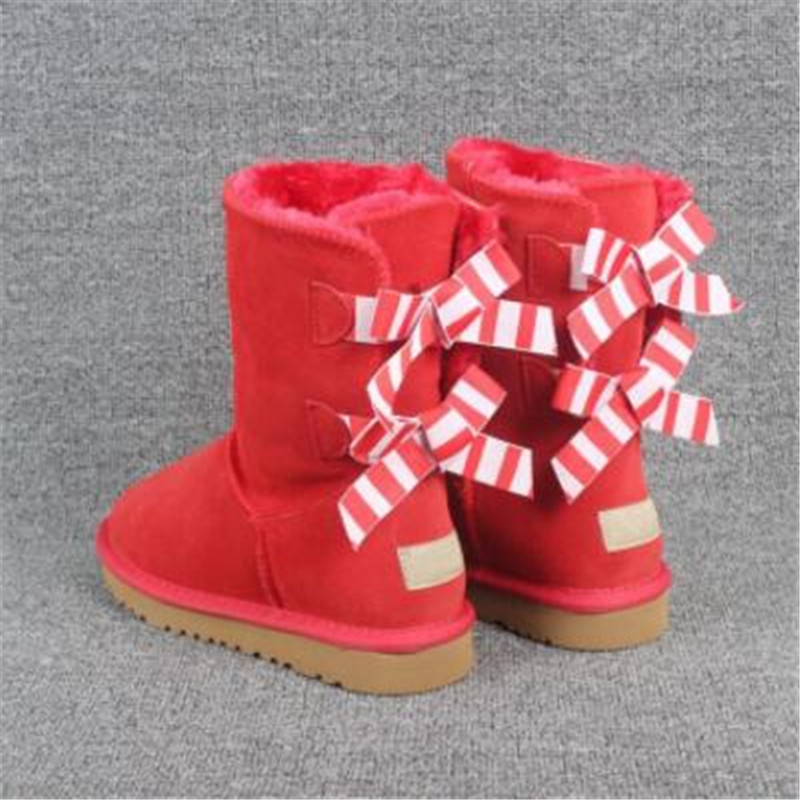 

2022 new style Hot Sell fashion ribbon bow middle tube women snow boots sheepskin warm free transport US size 4 -13 Multicolor, Black