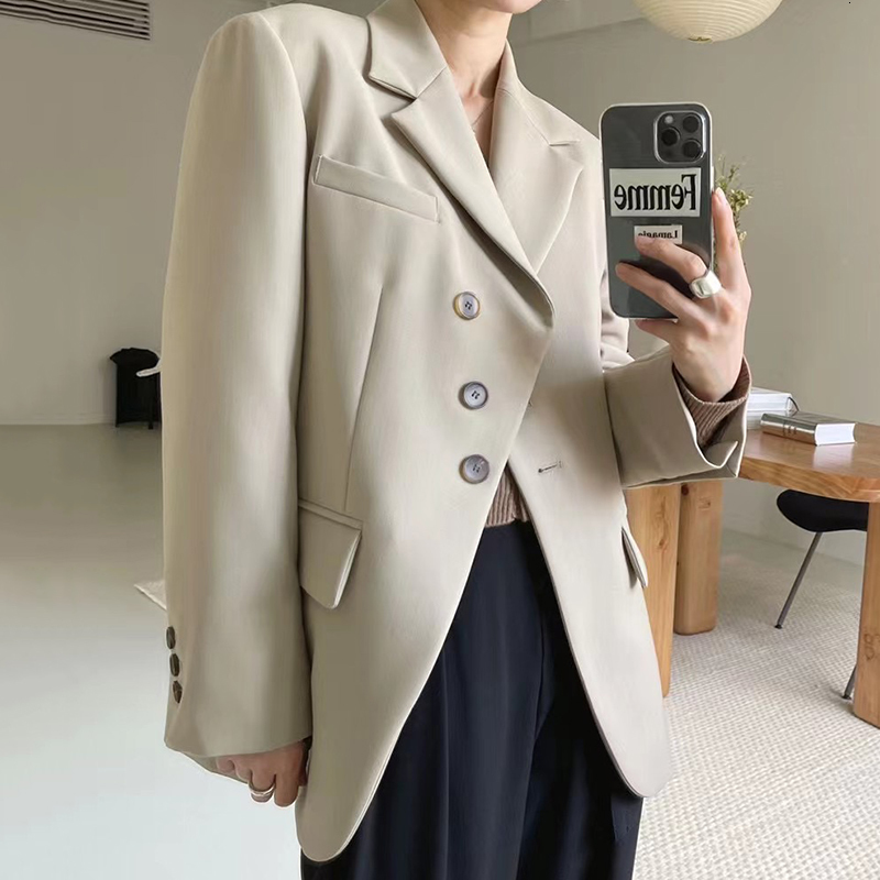 

Women's Jackets Spring black autumn vintage woman blazer three blazers jacket kpop tops women's clothes fashion 3NYB, 1# shoe box