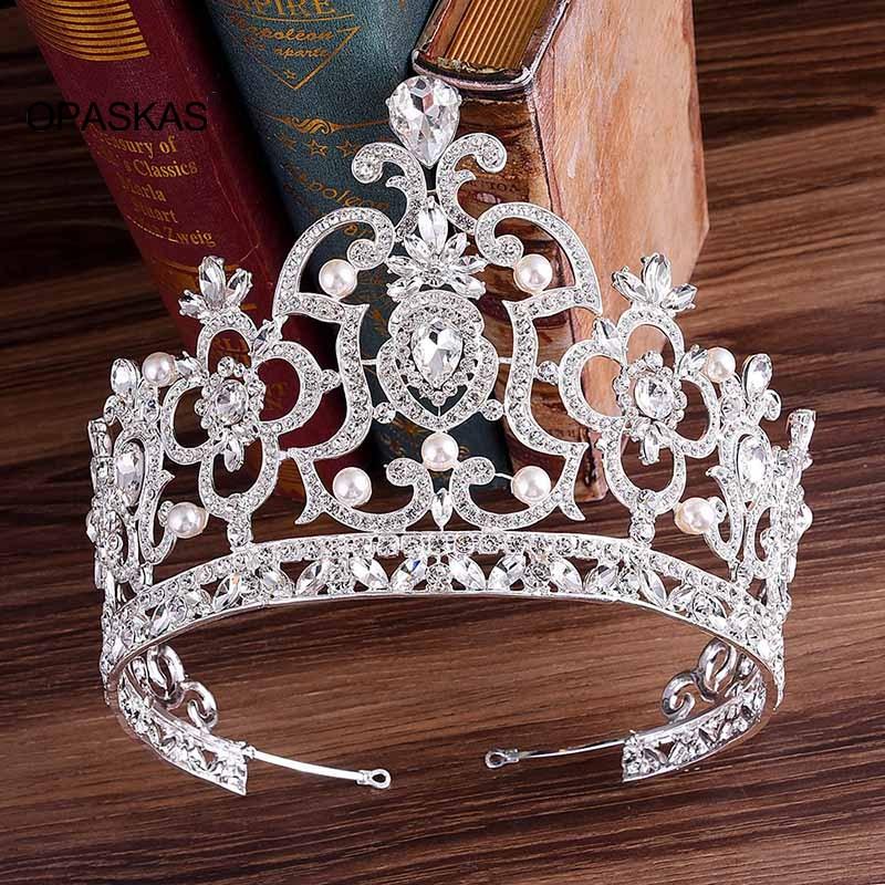 

Hair Clips & Barrettes Luxury Sparkling Hollow Out Bridal Tiaras Crown For Women Girls Wedding Jewelry Accessories Big Diadem Crowns Headdre, Golden;silver