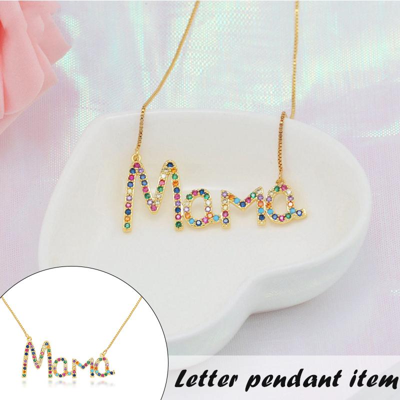 

Charms Ly 1 Pcs Necklace Chain MaMa Letters Pendant Gift Jewelry For Friends Family Women, Bronze;silver