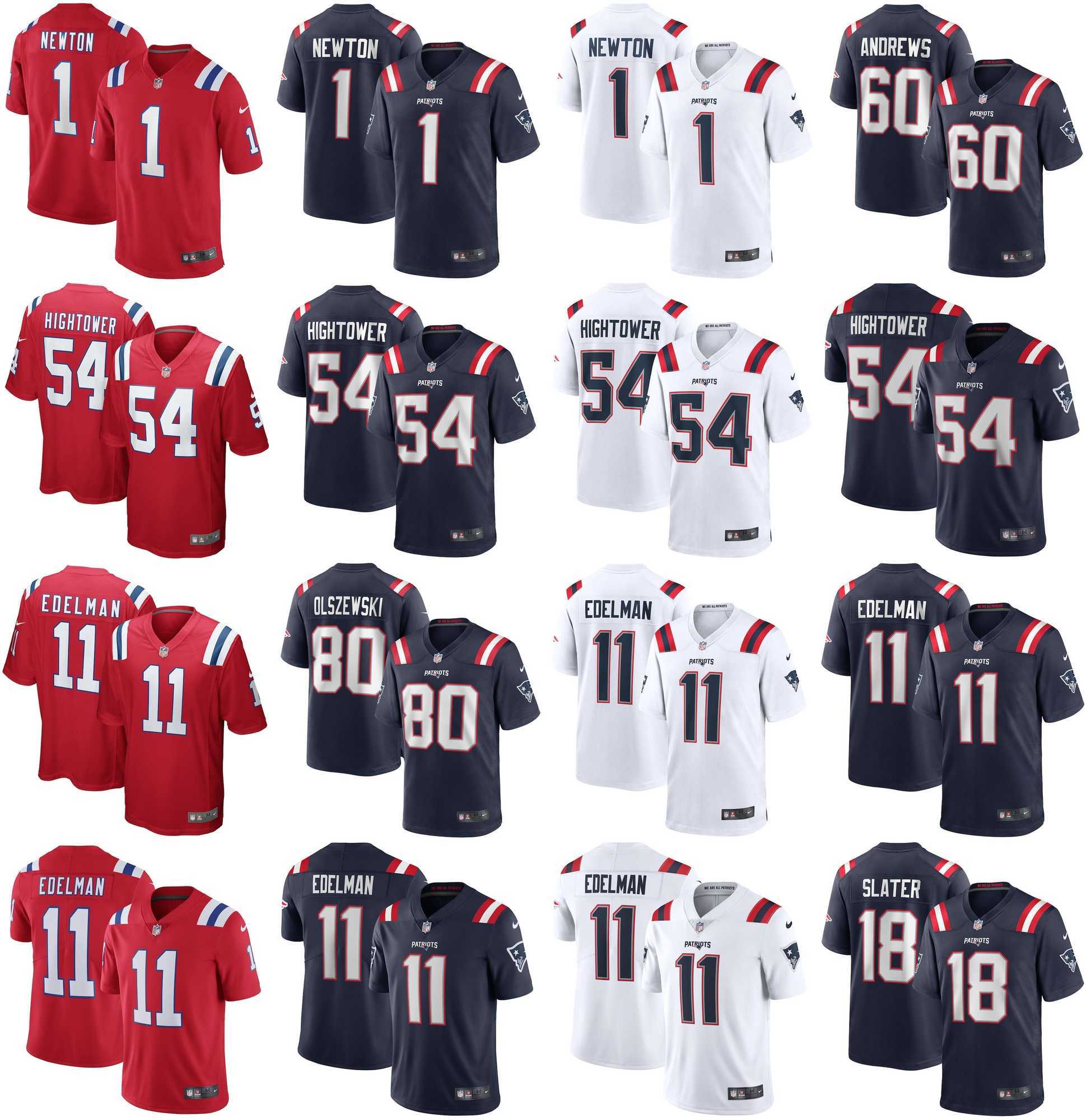 

2021 American Football Jerseys New England Patriots Jersey Julian 11 Edelman Cam 1 Newton David 60 Andrews Dont'a 54 Hightower Gunner 80 Olszewski Stitched Size S-XXXL, As photo