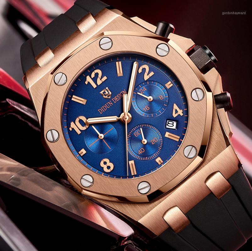 

Wristwatches DIDUN Men Sports Watches Quartz Watch Army Steel Wristwatch For Military Clock, Bronze