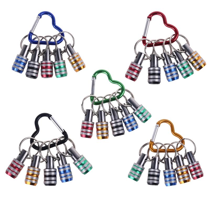 

Hand Tools 5Pcs 1/4inch Hex Shank Screwdriver Bits Holder Extension Bar Drill Screw Adapter Quick Release Heart-shaped Carabiner Keychain