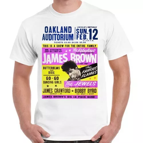 

James Brown Oakland Auditorium Poster Soul Funk Retro T Shirt 1245, Mainly pictures