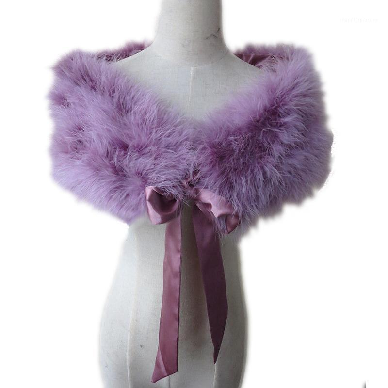 

Scarves 100% Real Ostrich Feather Fur Shawl Wraps For Women's Christmas Gift Bride Wedding Party Capes With Ribbon
