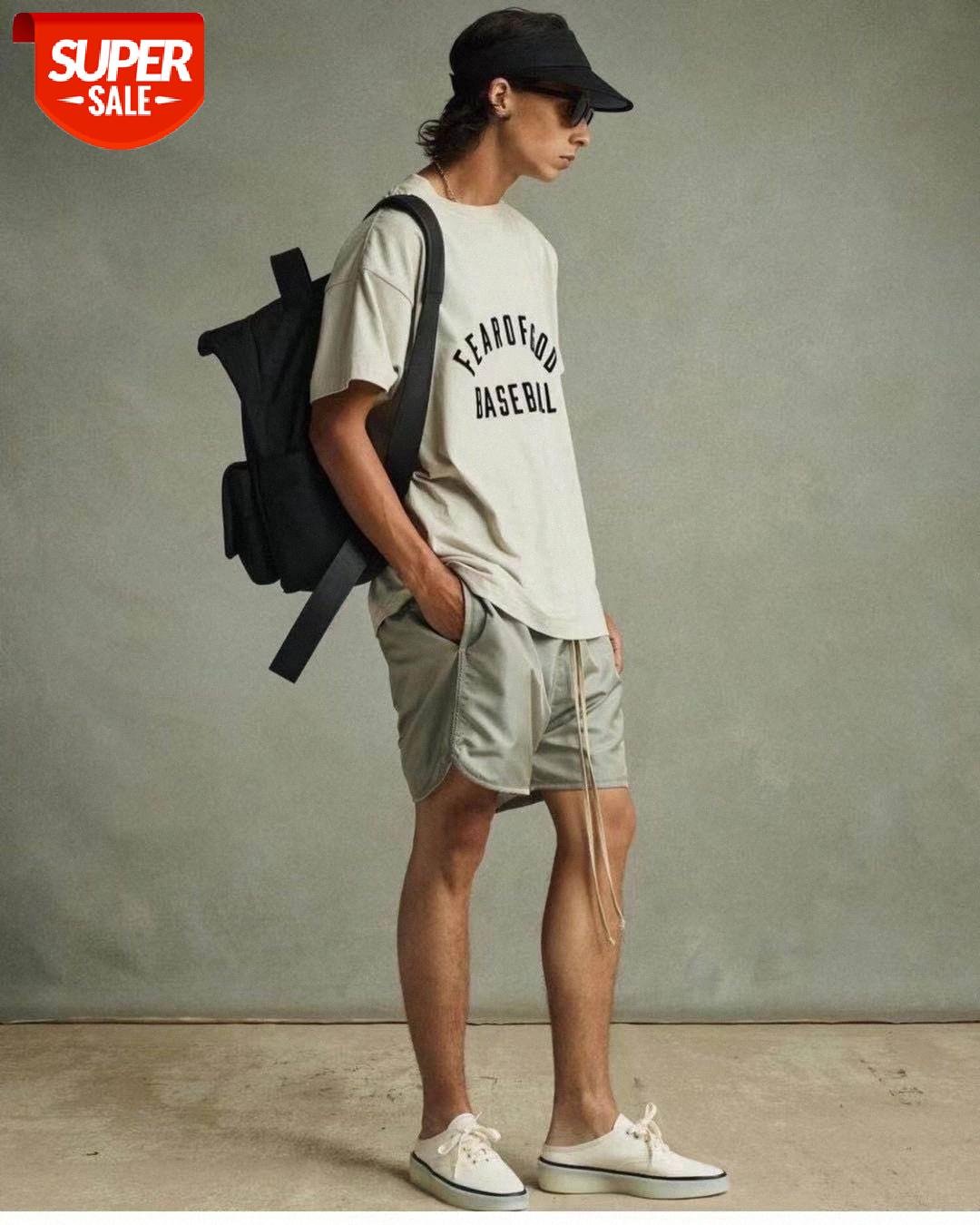 

FOG FEAR OF GOD Season 7 Main Line Flocking Print BASE BALL Street TEE Men's and Women's Short Sleeve T-shirt #zf77, White;black