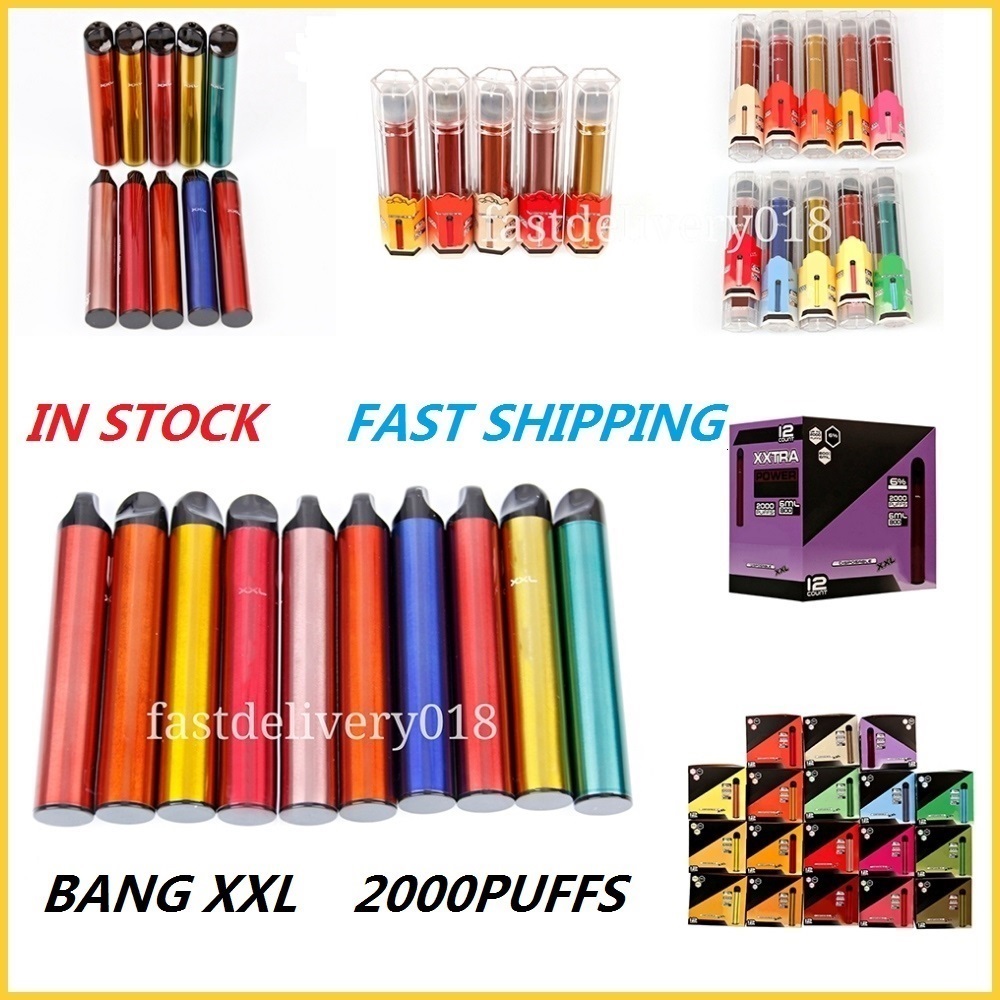 

Bang XXL Disposable e cigarettes Device 800mAh Battery Pre-filled 6ml Pod 2000 Puffs XXtra Kits Vape Pen VS Puff bar Elux Legend Puff Bar