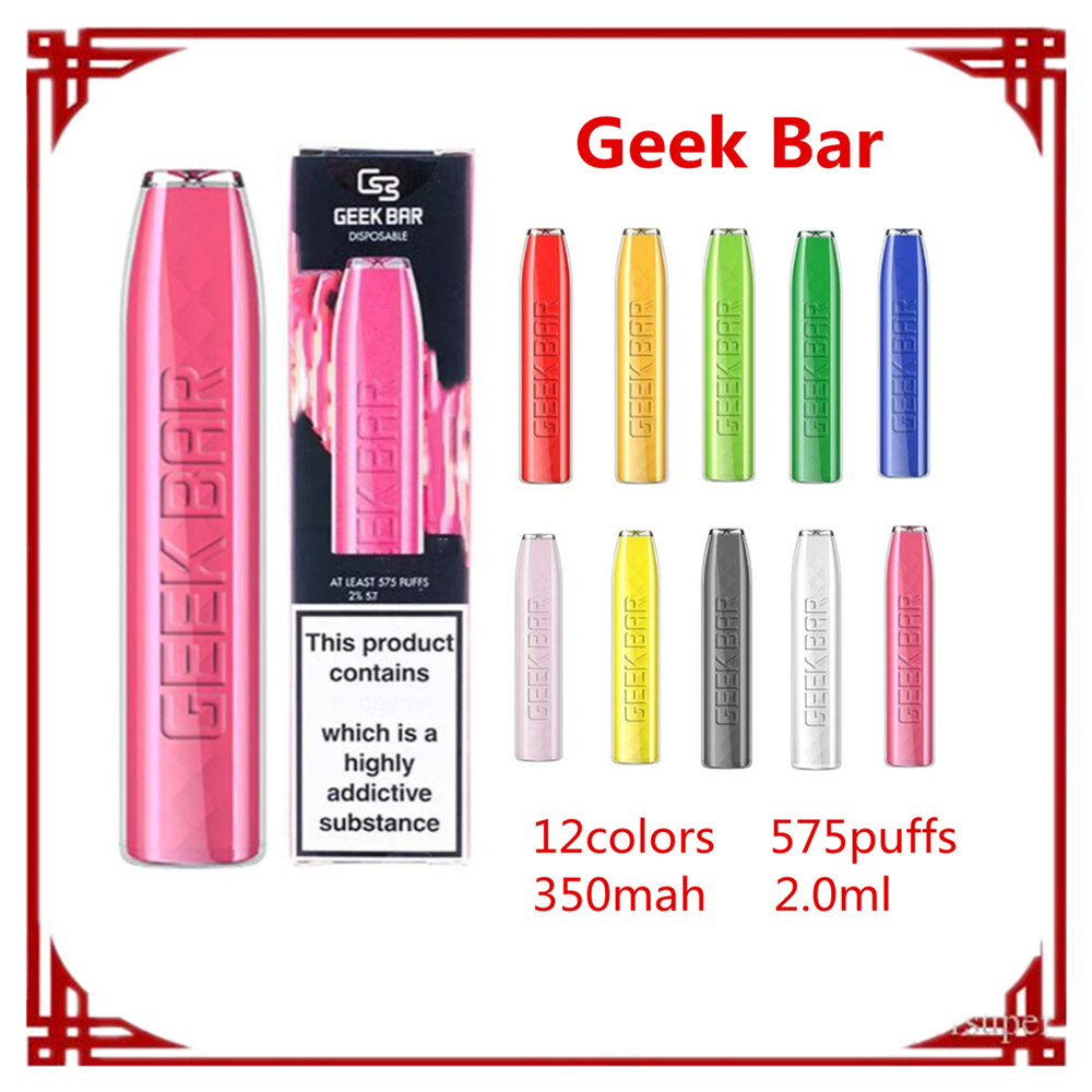 

GEEK BAR Disposable Vape Pen E-cigarettes Device 575Puffs 2.0ML Pre-Filled Pods 350mah Battery With 12Colors vs Puff Plus Bang XXL Hyppe Max Flow