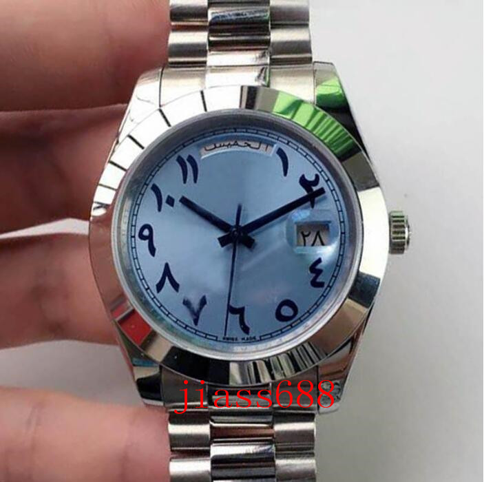 

men mens ancient arabic daydate 41mm sapphire watch master watches sports automatic movement mechanical steel montre de luxe wristwatch, Slivery;brown