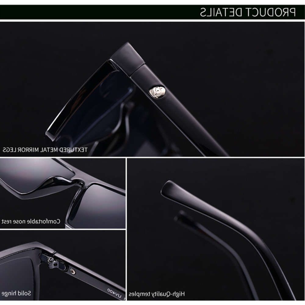 

sunglasses Sunglasses 2019 Square Men Brand Designer Mirror Photo chromic acid Oversized Male sunglasses Man gafas oculos the sun, Black