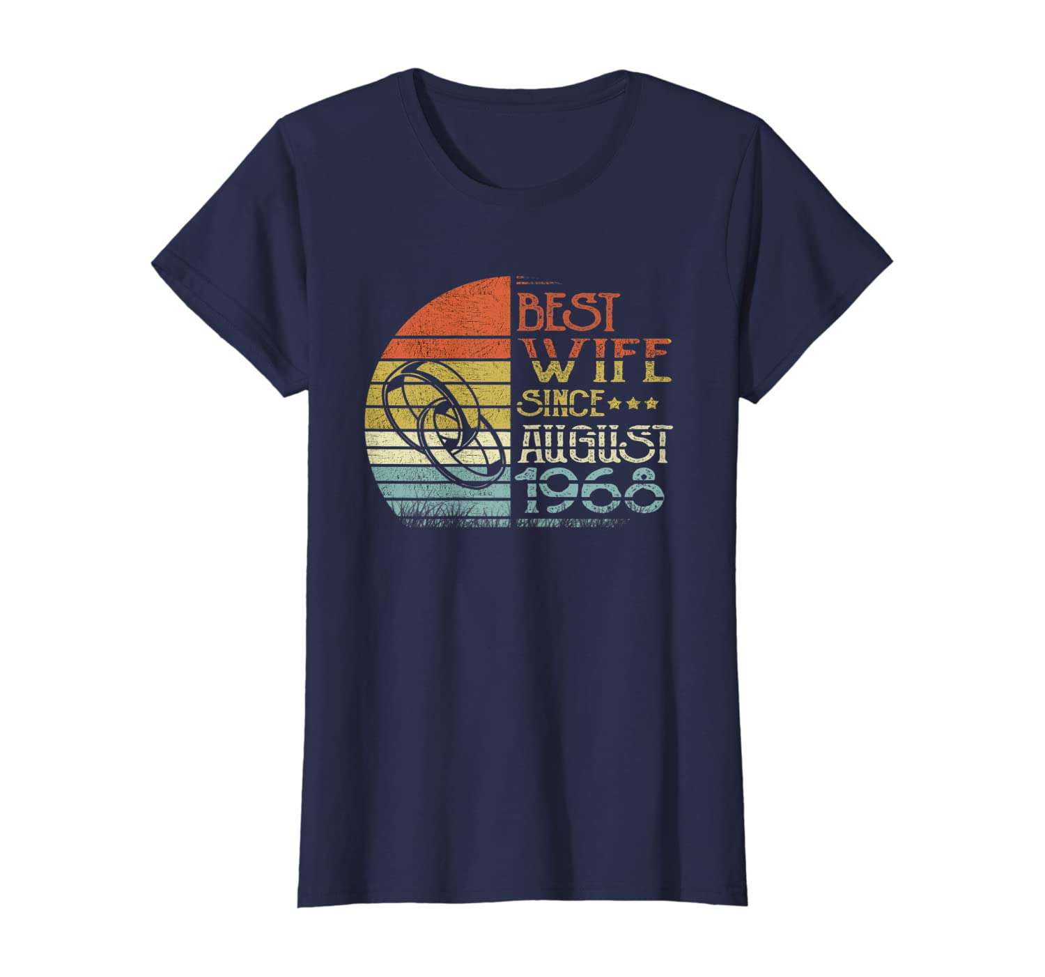 Womens 51st Wedding Anniversary Gifts Best Wife Since August 1968 T-Shirt-image-699965630