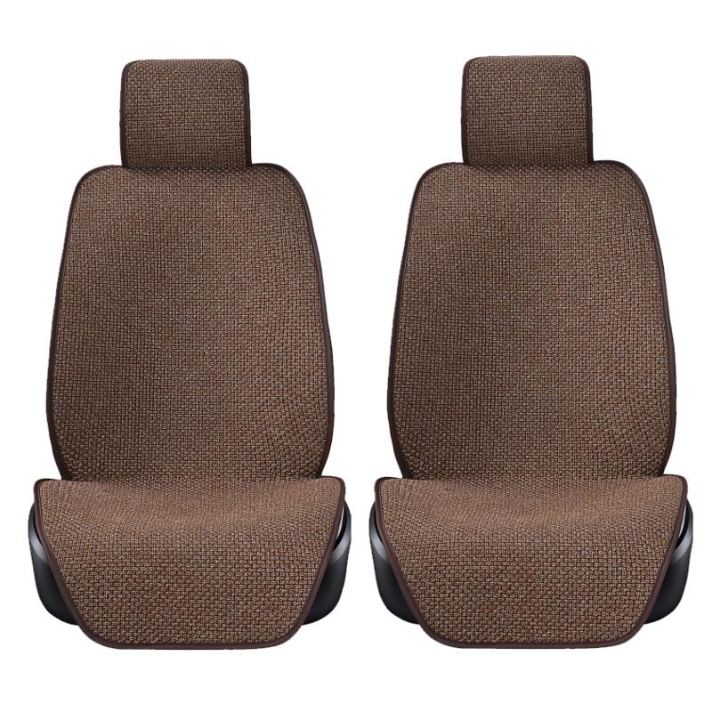 

Car Seat Covers 2 Sea Cover Flax Mat Protector Universal Size Breathable Linen Cushion Fit Most Automotive Interior Truck Suv Van