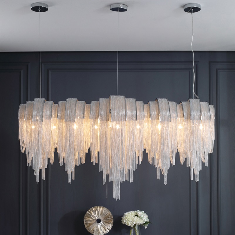 

Postmodern Light luxury restaurant chandelier creative designer personality study apartment clothing store tassel Chain lights