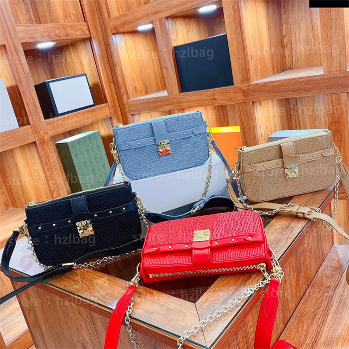 

Damier Troca PM handbag women designer bags Glacier Blue Cross Body S-Lock Flap Luxurys designers Bags, Color 03