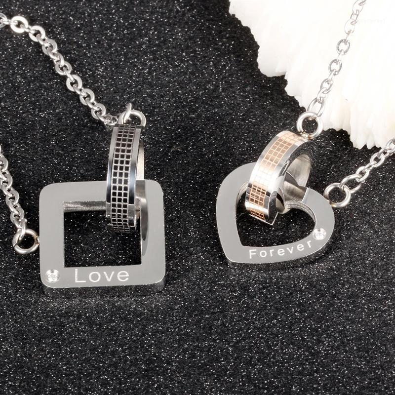 

1pc Titanium Steel Necklace Couple Pendant Neck Chain Decoration Chains