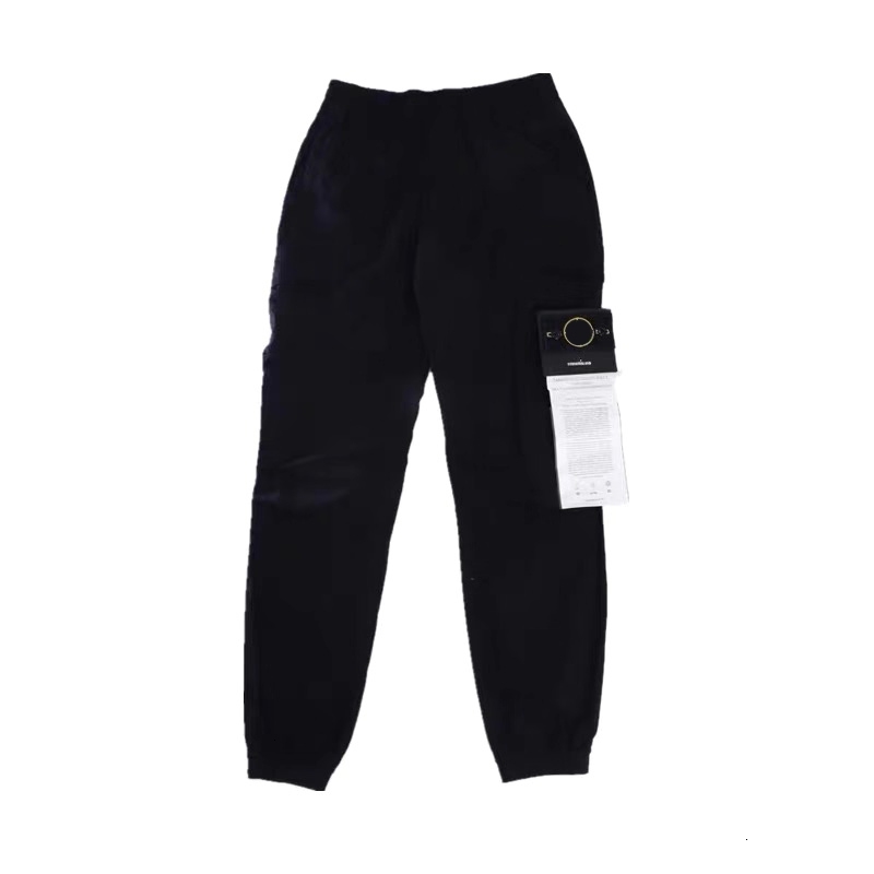 

21SS ISLAND Spring STONE Men Cotton Pants Basic Compass Badge Embroidered High Quality Tooling Pocket Trousers Sport Wear Casual 0, Black