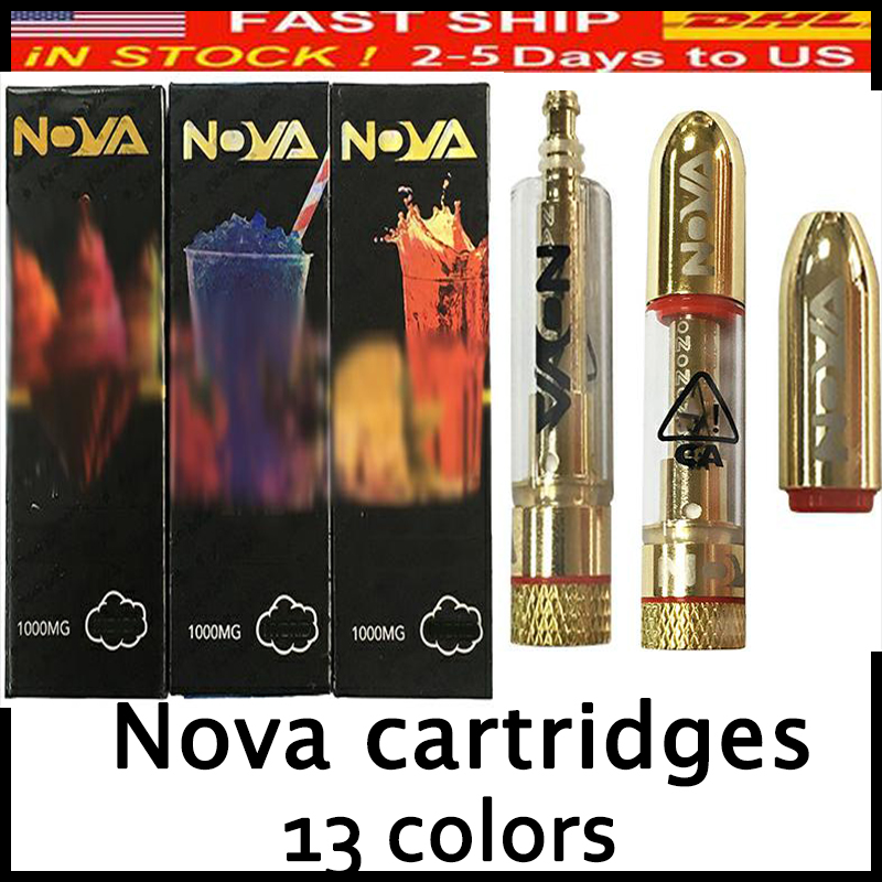 

Vape atomizer Nova Cartridges 13 colors 0.8ml 1.0ml Ceramic Coils Empty Atomizers Glass cartridge 510 Tank for Thick Oil