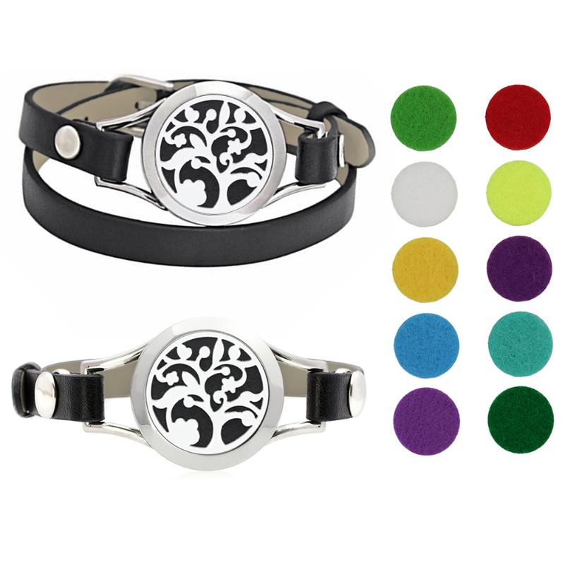 

Charm Bracelets 25mm Stainless Steel Wrap Bracelet Aroma Diffuser Adjustable Essential Oil For Women Jewelry Making Gift, Golden;silver