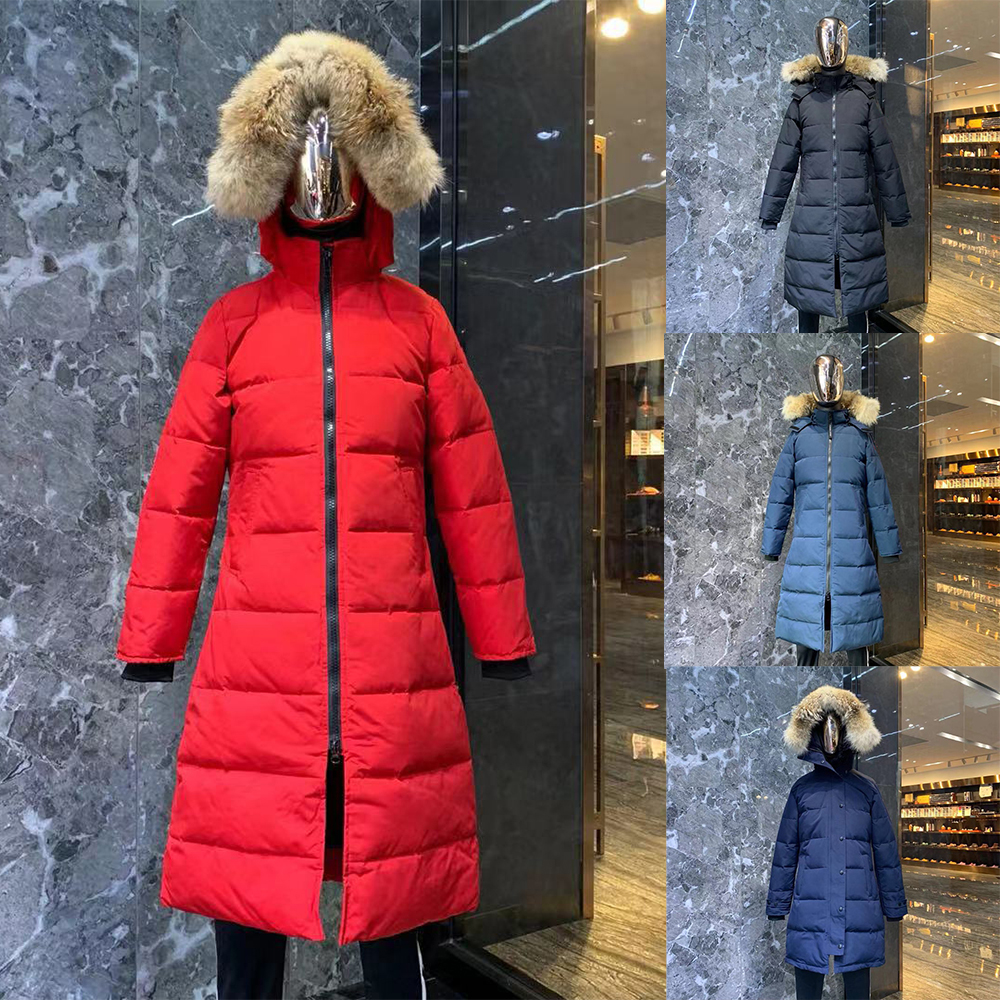 

Designer winter canada mens down Long jacket goose men wome canadian black Lengthen coat White duck downs women fur parka warm clothes