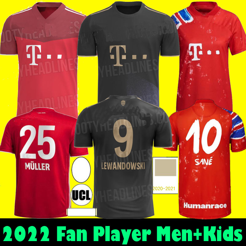 

21 22 fans player version bAyern Soccer jersey munich SANE LEWANDOWSKI COMAN GNABRY ALABA DAVIES MULLER 2021 2022 tops Football shirt Men+kids kit, Black;yellow