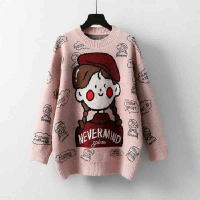 

women's sweaters suÃ©ter feminino com desenhos para inverno, y2k, grande, solto, preguiÃ§oso, gola redonda, fofo, manga comprida, malha,, White;black