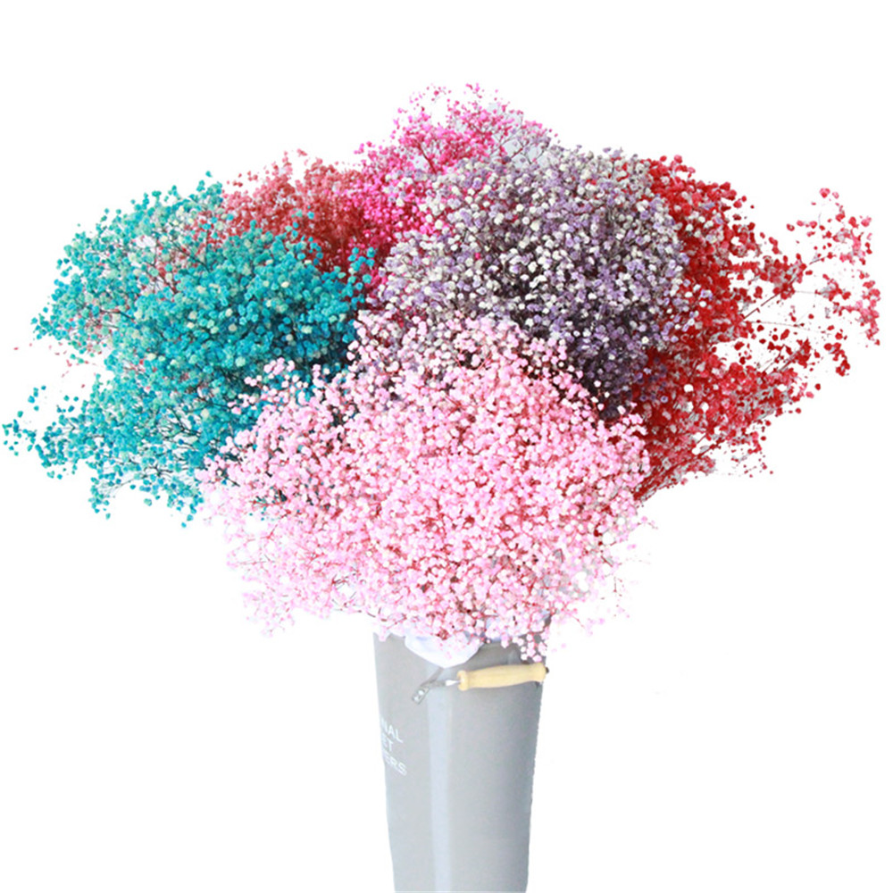 

Babies Breath Natura Fowers Pastic Gypsophia DIY Fora Bouquets Arrangement for Wedding Home Decoration, Purple color