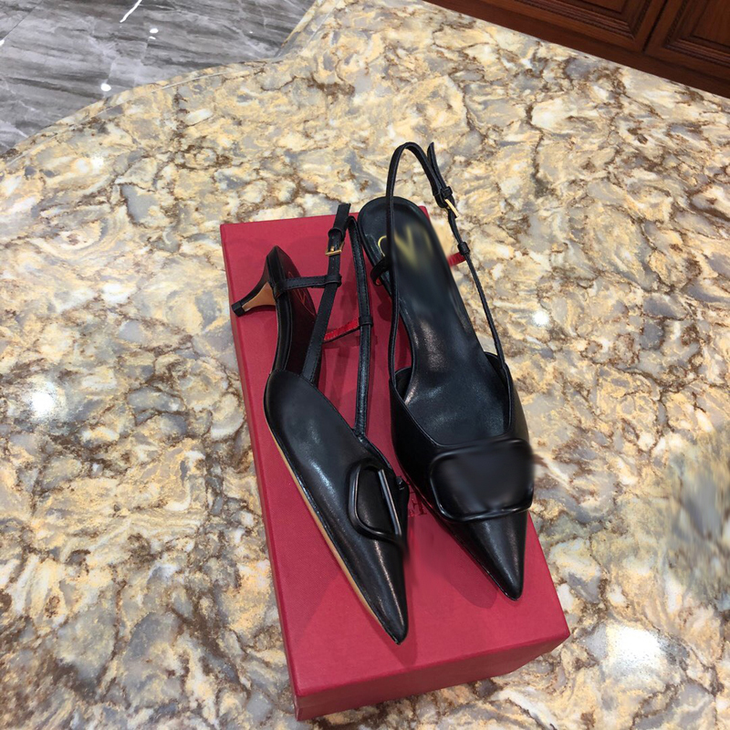 

2021 Good Quality Fashion Women Luxurys Designers Shoes Designer Sandals Womens Luxury High Heels Sandal Dress Shoess With Box Size 35-41 -H480, Black