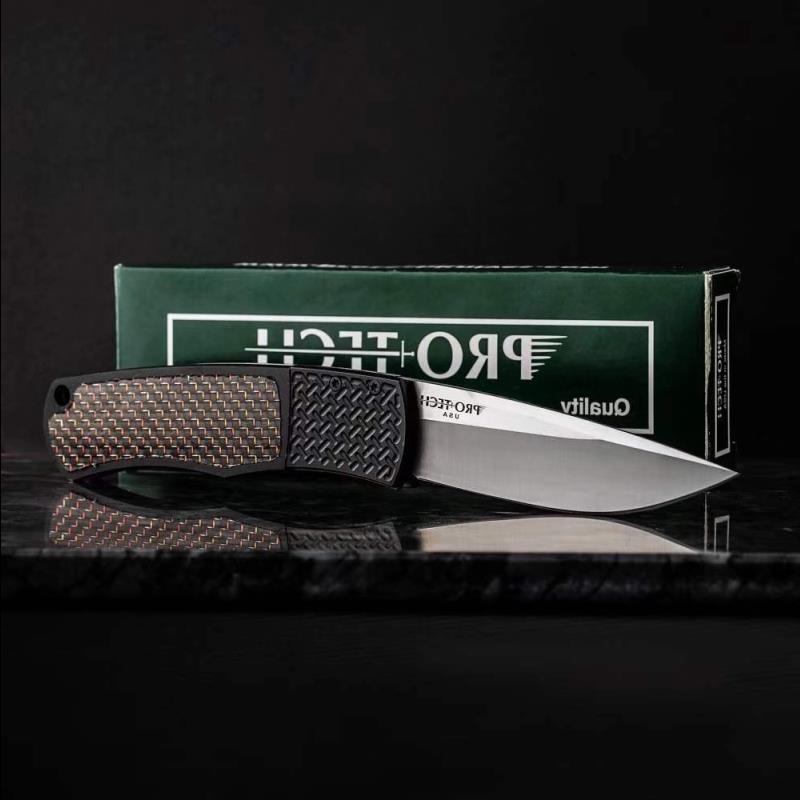 

Pro-Tech/Whiskers BR-1.51 Magic Bolster Release AUTO Folding Knife 3.1" 154CM Stainless Steel Plain Blade,Colored Carbon Fiber Plu Ermq