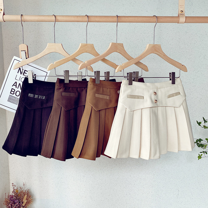 

Skirts Nomikuma High Waist Buttons Korean Pleated A-line Mini 2021 Causal Women Skirt Fashion Elegant Mujer Faldas 7043, Black