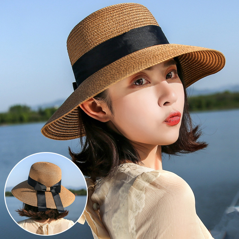 

Wide brim hats straw fedora summer beach sunhat UPF Hat for Women, Multi
