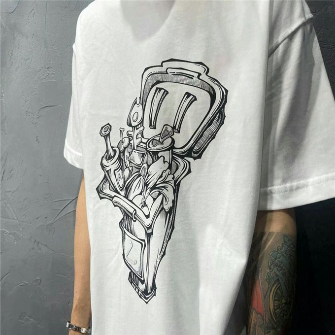 

2021 Luxury Casual t-shirt men's Wear designer Short sleevetshirt 100% cotton high quality wholesale black and white size S~2XL, White;black