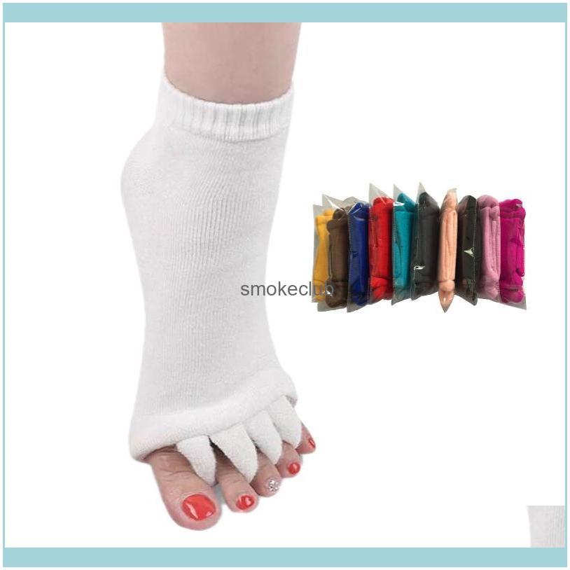 

Athletic Outdoor As & Outdoors Sports Socks 2 Pairs Knit Five Finger Toe Women Correction Bunions Breathable Non Slip Sweat Absorption Adts, Red