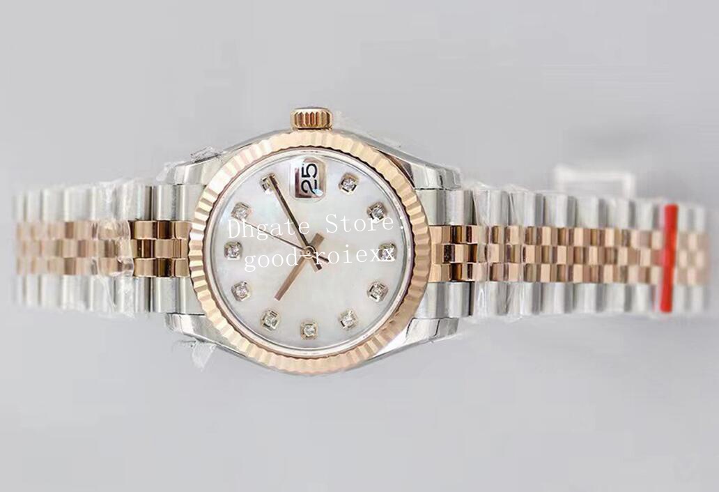 

31mm Rose Gold Watches Women's Everose Watch Ladies Automatic Cal.2688 Eta Mother Of Pearl Dial EWF Ladys Auto Date 278271 Jubilee Bracelet Women EW Wristwatches, Box
