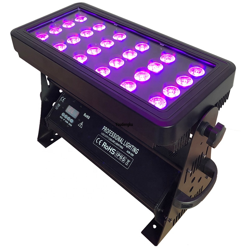 

outdoor lights christmas Battery powered 24x18w rgbwa uv 6in1 waterproof led wireless city color wall washer light