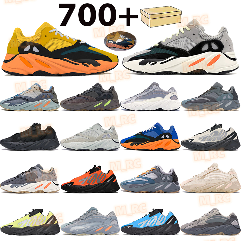

Mens 700 running shoes sun solid grey men women sneakers carbon blue orange static cream phosphor inertia tie-dye reflective trainers with box, Double box