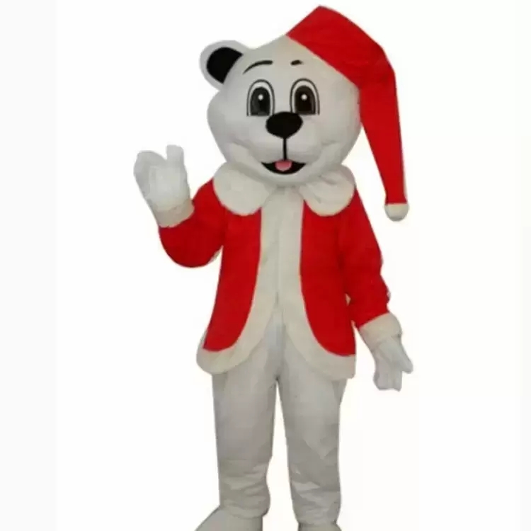 

High quality Red Hat Dog Mascot Costume Halloween Christmas Cartoon Character Outfits Suit Advertising Leaflets Clothings Carnival Unisex Adults Outfit, As pic