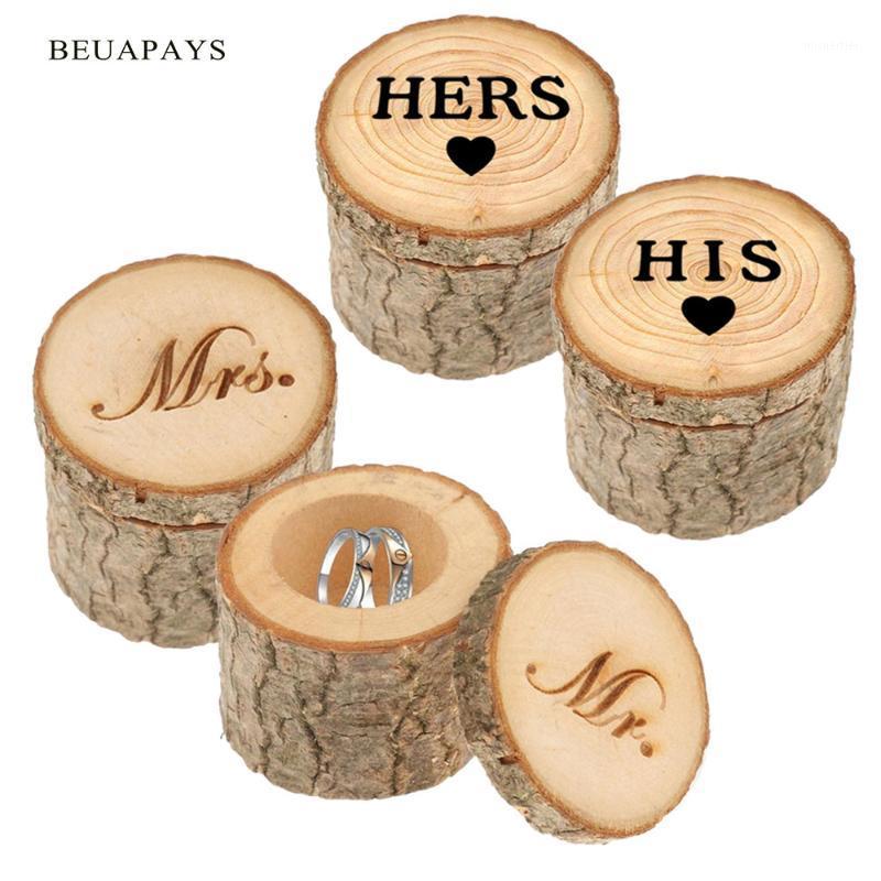 

Gift Wrap 2pcs/Set Wooden Proposal Ring Box Hers His Lettering Mr Wedding Celebration Creative Diy Crafts Party Favors Decoration