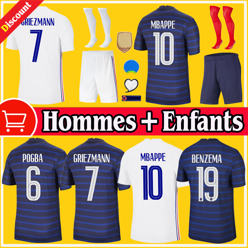 

2021 BENZEMA Maillots de football 21 22 soccer jersey MBAPPE GRIEZMANN POGBA maillot foot FEKIR FRANCE kit top shirt hommes enfants MEN kids Uniform, Women 2020 home