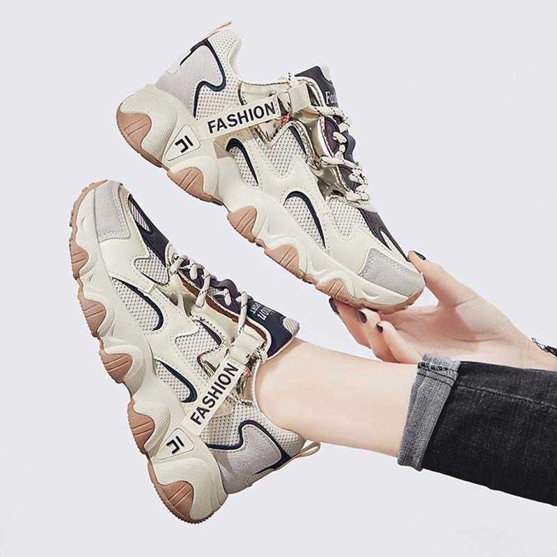 

Fashion Women Lightweight Sneakers Outdoor Sports Breathable Mesh Comfort Running Shoes Air Cushion Lace Up, Black