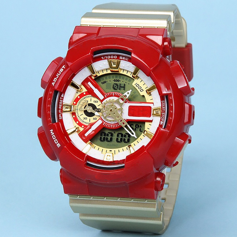 

7-Mens sports watch digital display pointer dial fashion casual chronograph quartz movement waterproof brand watches men montre de luxe, No watch