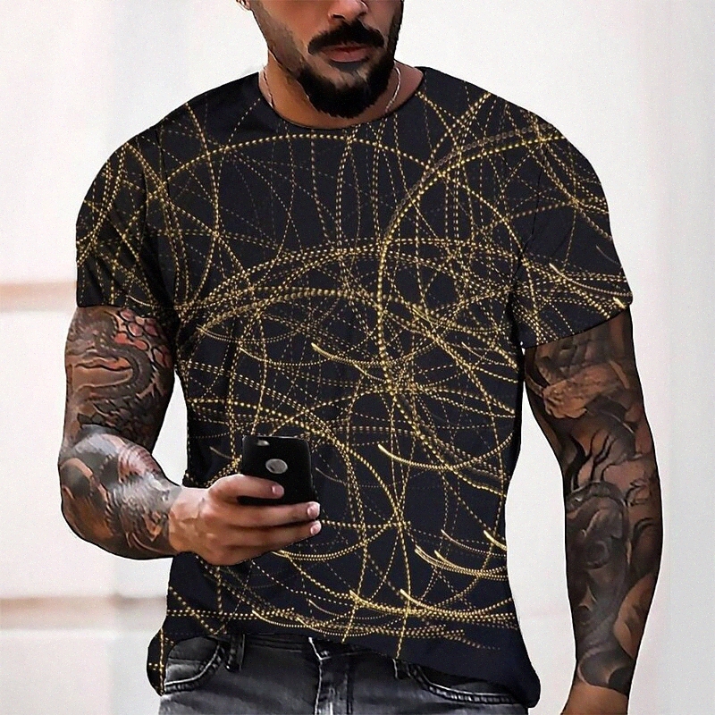 T-shirt Tee T-shirt 3D Imprimer graphique col rond décontracté quotidien quotidien 3D imprimé à manches courtes Haut de mode Cool confortable noi