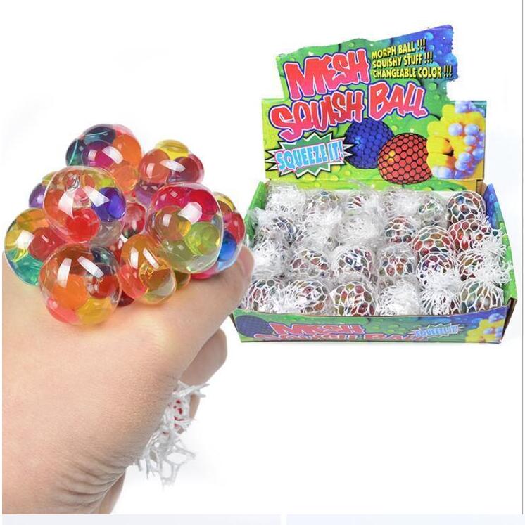 

DHL fast 5CM Colorful Mesh Squishy Grape Ball Fidget Toy Anti Stress Venting Balls Squeeze Toys Decompression Anxiety Reliever CY020