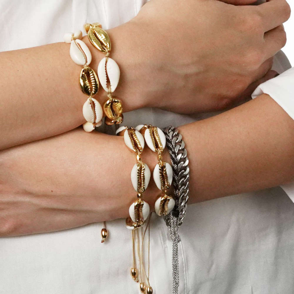 

Hand catenary Jewelry personalized creativity Hawaii style leisure hand decoration Shell Hand Woven Bracelet, Black