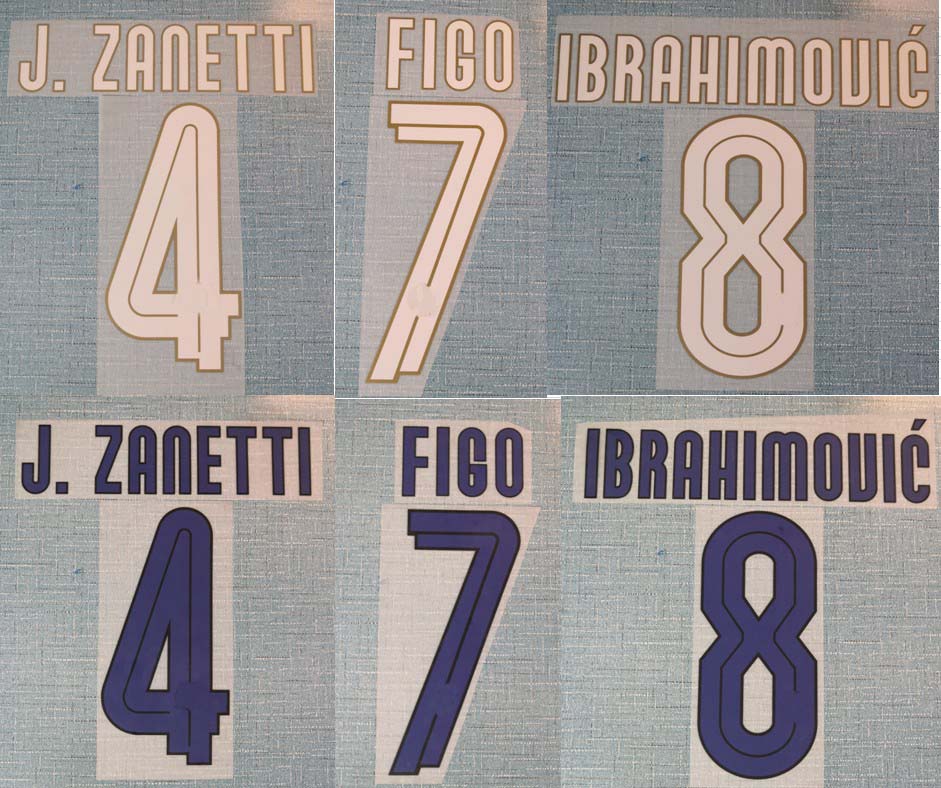 

2008-2009 home away FIGO IBRAHIMOVIC J.ZANETTI nameset patch badge