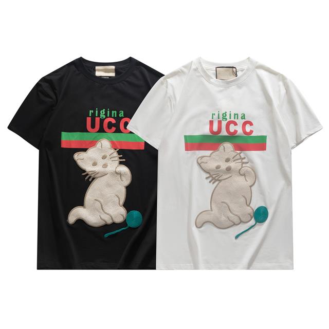 

Designers T shirt male cotton short sleeve round collar summer youth multi-color fashion print casual thin style Luxurys S-2XL, White;black