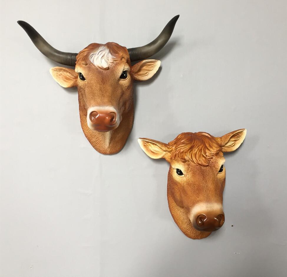 

Creative ox head wall hanging Decorative Objects bar club office farmhouse gate art wall decoration