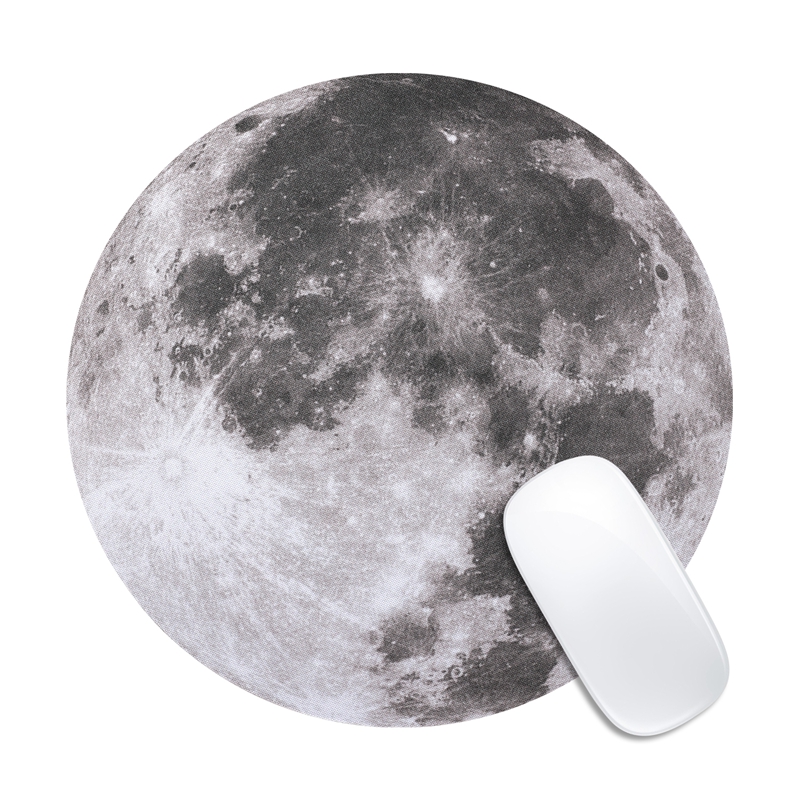 

Astro Series Round Mouse Lunar pattern Pads Office Home Desk Accessories Non-Slip Easy Cleaning Mouses Pad Wrist Rests for Women Men