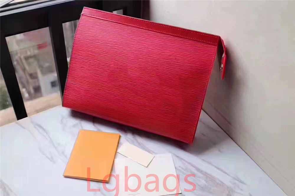 

Top Quality Clutch Men Tote Cosmetic Bag Women Big Travel Organizer Storage Wash Bag Leather Mens Purse Cosmetic Case, Shipping packaging bag