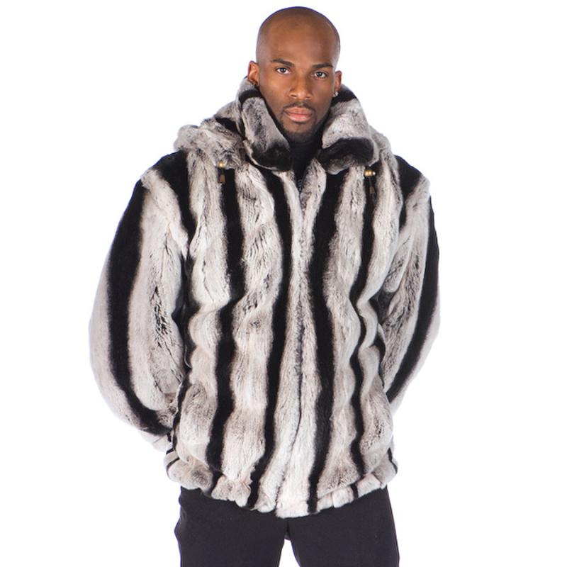 

Men's Jackets Mens Fur Coat Rex Jacket Detachable Hood Overcoat Chinchilla Colored Coats Top Selling, Black;brown